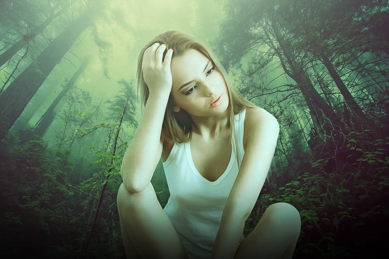 Person breathing in nature